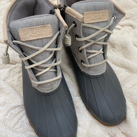 Sperry Saltwater metallic grey rain boots - Picture 2 of 5